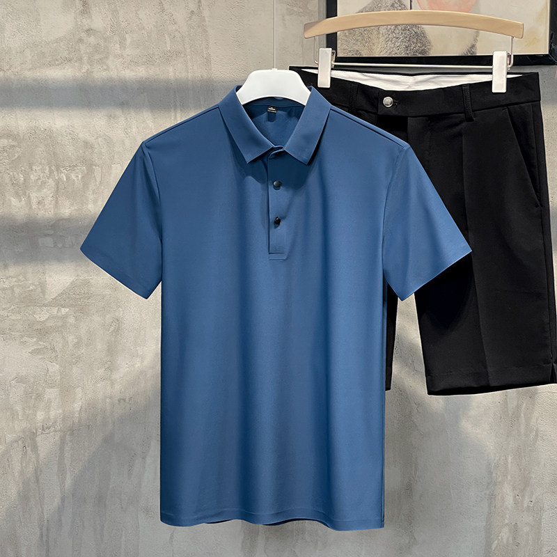 直播polo衫夏季新款高品质男士翻领冰丝T恤商务休闲短袖T331-P35,男装Polo衫,星座1403B