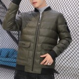冬季男士棉衣短款外套修身羽绒棉服棒球领加厚PU皮棉衣826-P75，男装棉衣，星座1403B