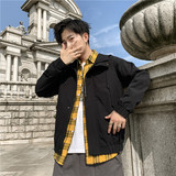 秋季新款男士字母刺绣连帽休闲夹克外套JK802-P43M-7XL大码元，男装夹克，星座1403B