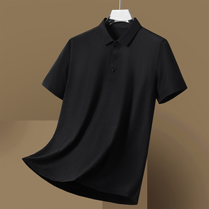 夏季高品质冰丝无痕锦纶冰丝T恤男Polo衫纯色翻领上衣T777-P40图片