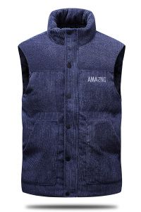 新马甲男秋冬青年立领灯芯绒加厚保暖背心外套M-6XL 2022-P45图片