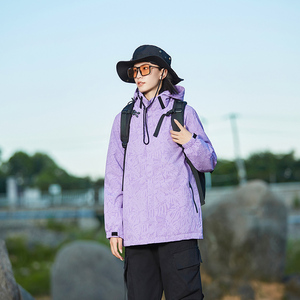 秋季情侣款冲锋衣印花迷彩防风放水户外运动夹克外套男6268M-P45图片