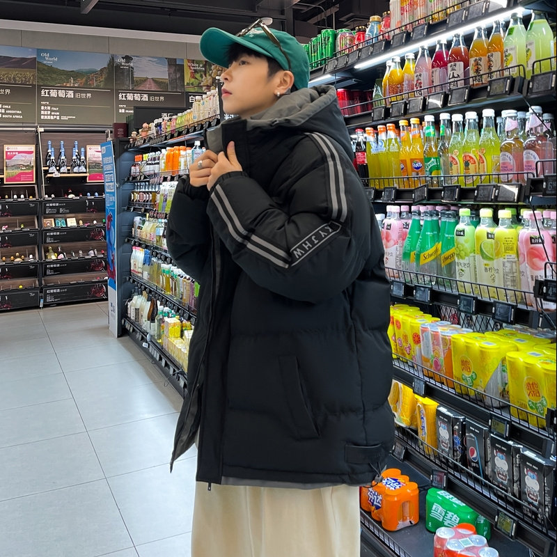 冬季保暖棉衣外套男潮流连帽棉袄大码宽松男加厚面包服2819-P72,男装棉衣,星座1403B