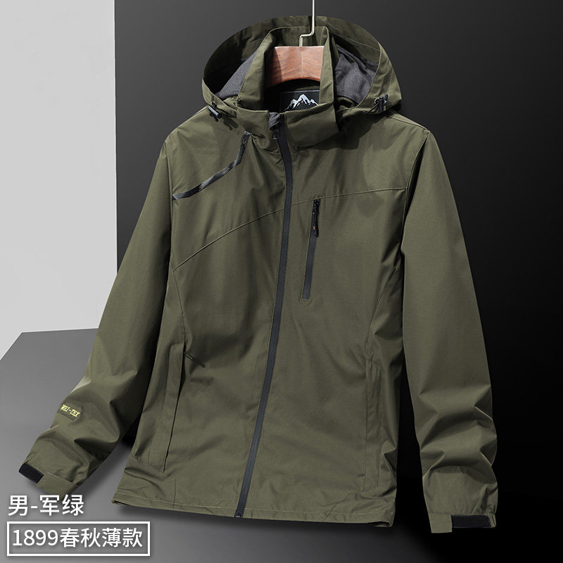 22春秋冲锋衣男防水防风衣户外运动登山服装工装外套大码1899-P45,男装夹克,星座1403B