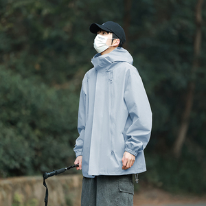男士春秋季潮牌宽松连帽工装夹克美式高街痞帅休闲2372-P48图片