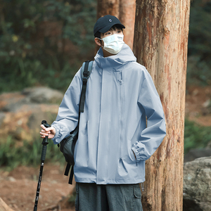 男士春秋季潮牌宽松连帽工装夹克美式高街痞帅休闲2372-P48图片