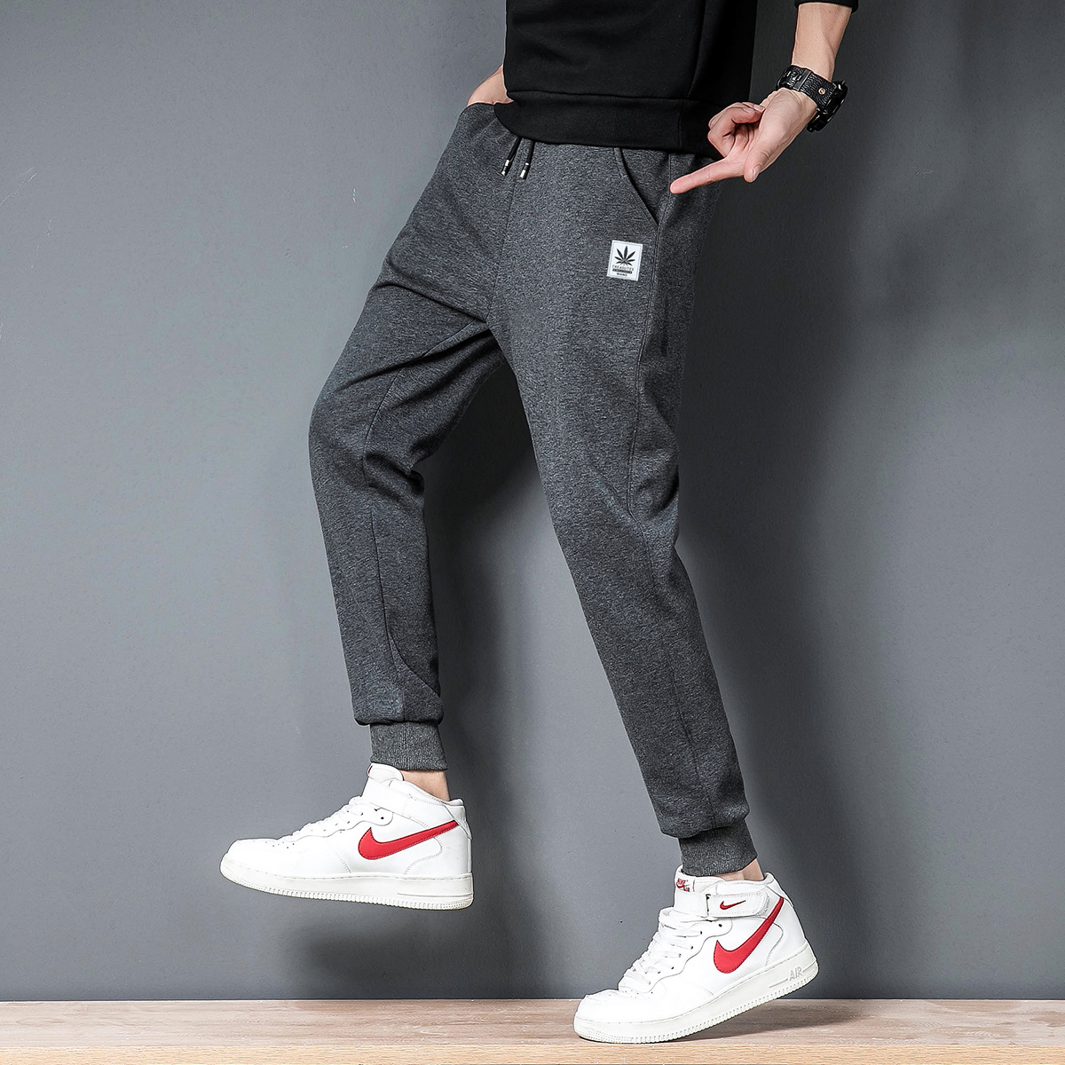 Winter men's sports and leisure corset Velour Pants