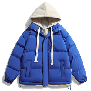2026新款连帽棉衣男士假两件加厚棉袄情侣款百搭面包服M062-P70图片