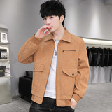 秋冬男士休闲夹克外套韩版潮流港风灯芯绒衣服中青年翻领871-P55，男装夹克，星座1403B
