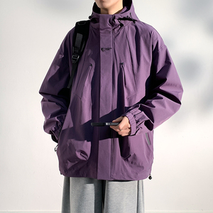 2024春季新款冲男潮牌刺绣宽松连帽登山服工装夹克外套2373-P55图片