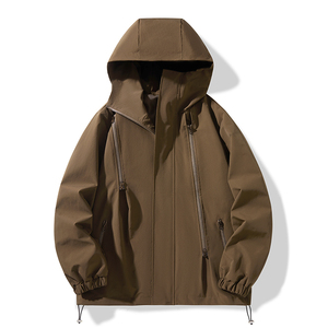 抖音春季新款潮牌宽松连帽夹克户外防风防水登山服2372-P48