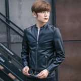 主推新款大码高品质男士韩版修身皮衣男皮夹克M-5XL1640-P55，男装夹克，星座1403B