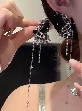思慕琦气质合金女电镀蝴蝶耳环