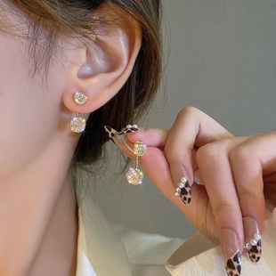 耳环2022新款 小众设计感小香耳钉 潮高级感气质圆脸修饰耳饰女夏季