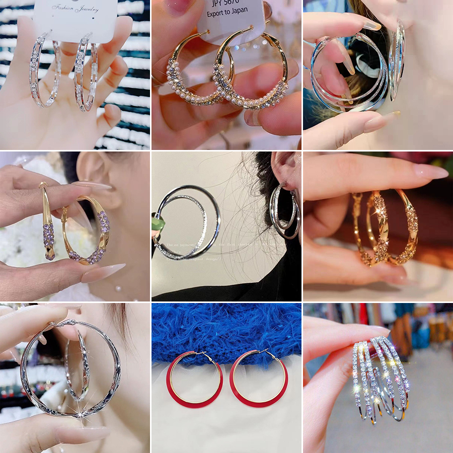 思慕琦气质合金女电镀圆形耳环