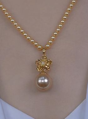 思慕琦水钻仿珍珠圆珠链女花卉