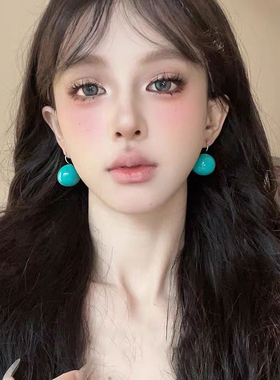 思慕琦气质合金女亚克力圆形耳环