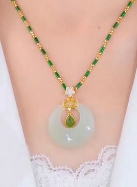 思慕琦人造水晶竹节链女平安扣