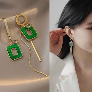 猫眼石耳环时尚 长款 气质百搭耳饰甜美少女心饰品 潮夏季 2022年新款