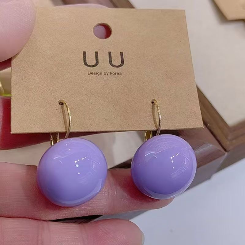 思慕琦气质亚克力女圆形耳环