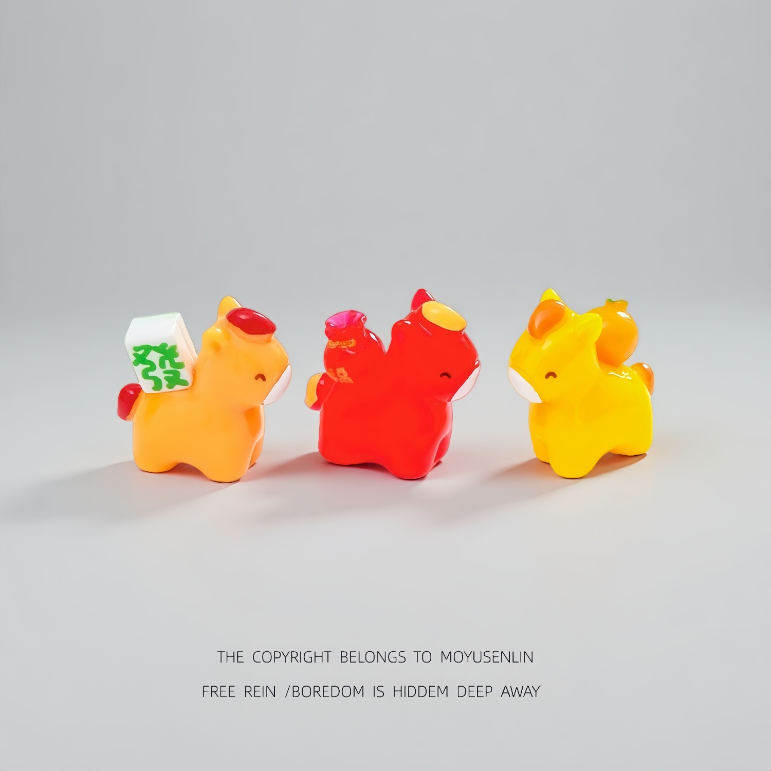 无聊了 摆一摆新年可爱发财暴富小马 治愈电脑桌工位办公室小摆件