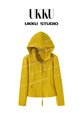 【UKKUSTUDIO】网红气质设计感修身百搭拉链裤款上衣514898