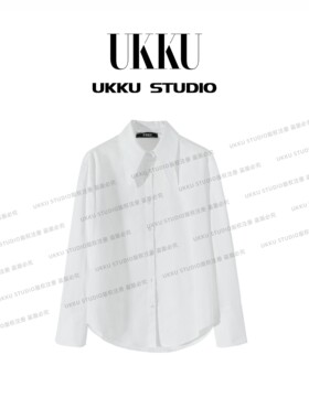 【UKKU STUDIO】自带珍珠的低调光泽精致白衬衫通勤百搭514986