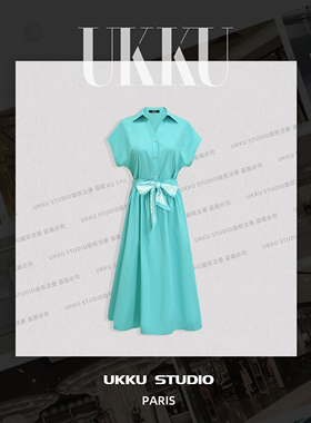 【UKKUSTUDIO】法式复古风气质收腰显瘦连衣裙514287