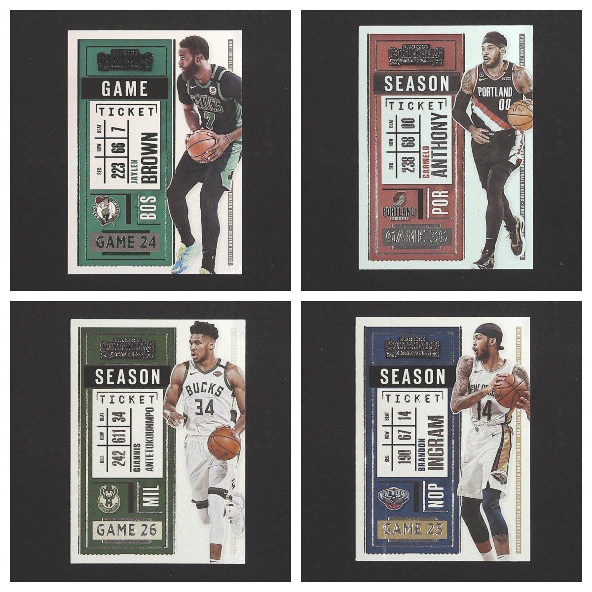 2020-21 panini 球票 系列正版NBA球星卡安东尼字母哥英格拉姆