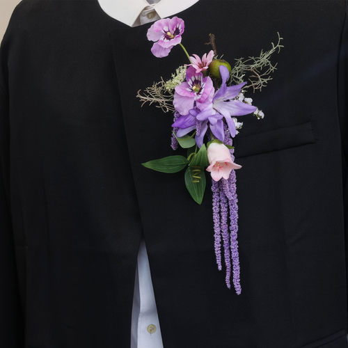 紫堇风铃草胸花复古浆果风铃草襟花 草坪婚礼新郎新娘别针胸针