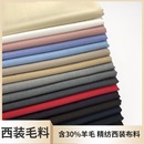 春秋正规西装 包裙马甲制服含羊毛布料 毛料面料斜纹精纺毛涤西服裤