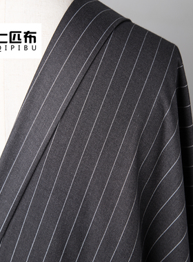 四色（350克/米）七匹布竖条纹宽条西装布 男女西裤外套西服布料