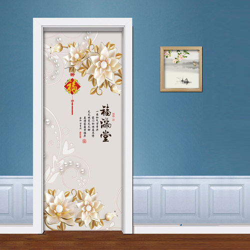 门贴自粘木门翻新门贴纸玻璃客厅卧室厨房贴画电梯墙贴画整张mt78