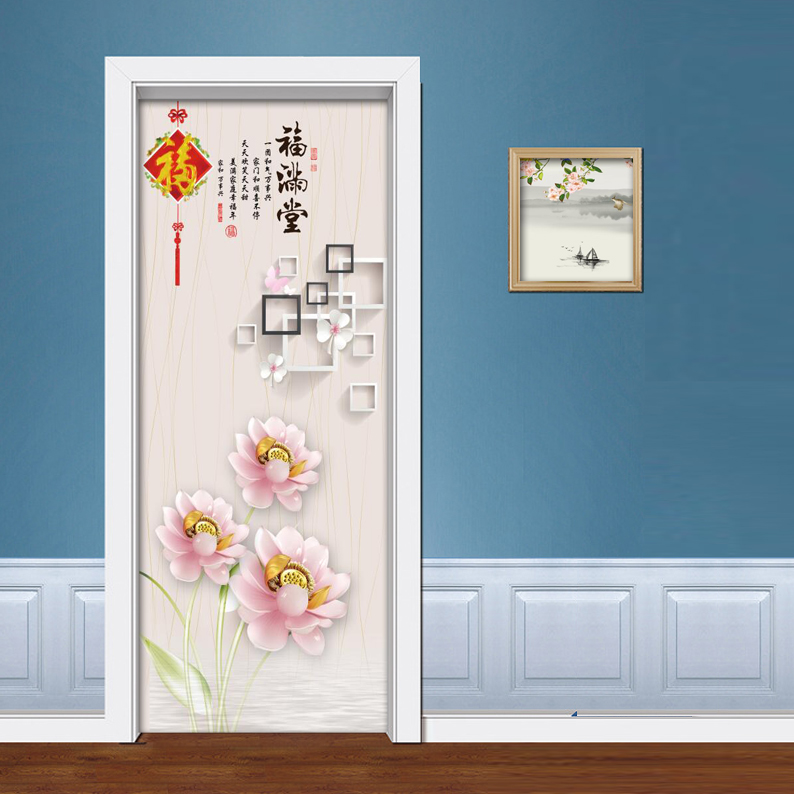 木门翻新客厅卧室整张mt88墙贴画