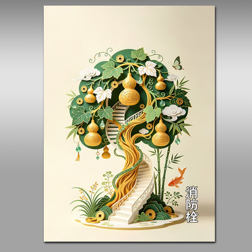 消防栓贴纸消火栓使用方法标识贴画遮挡装饰消防箱电箱贴墙贴Y367
