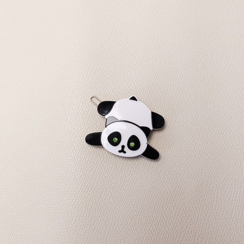 新品简约高级感功夫熊猫ipanda萌趣可爱边夹发卡儿童成人发饰头
