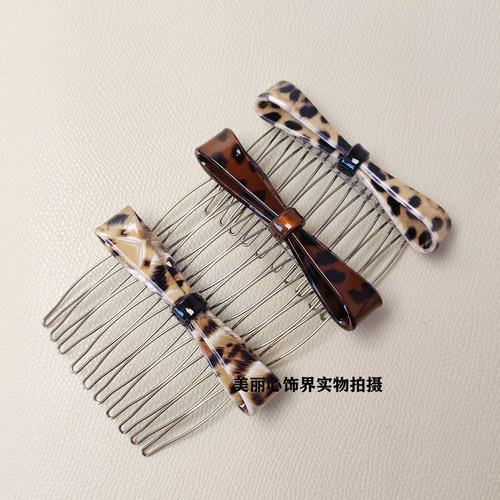 简约醋酸蝴蝶结刘海发梳