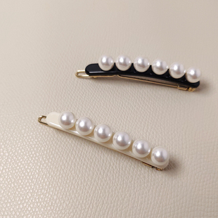 法国简约高级感边夹发饰刘海夹雪豆珍珠发卡碎发夹包邮优雅气质