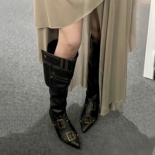 小高跟骑士靴辣妹长筒靴女