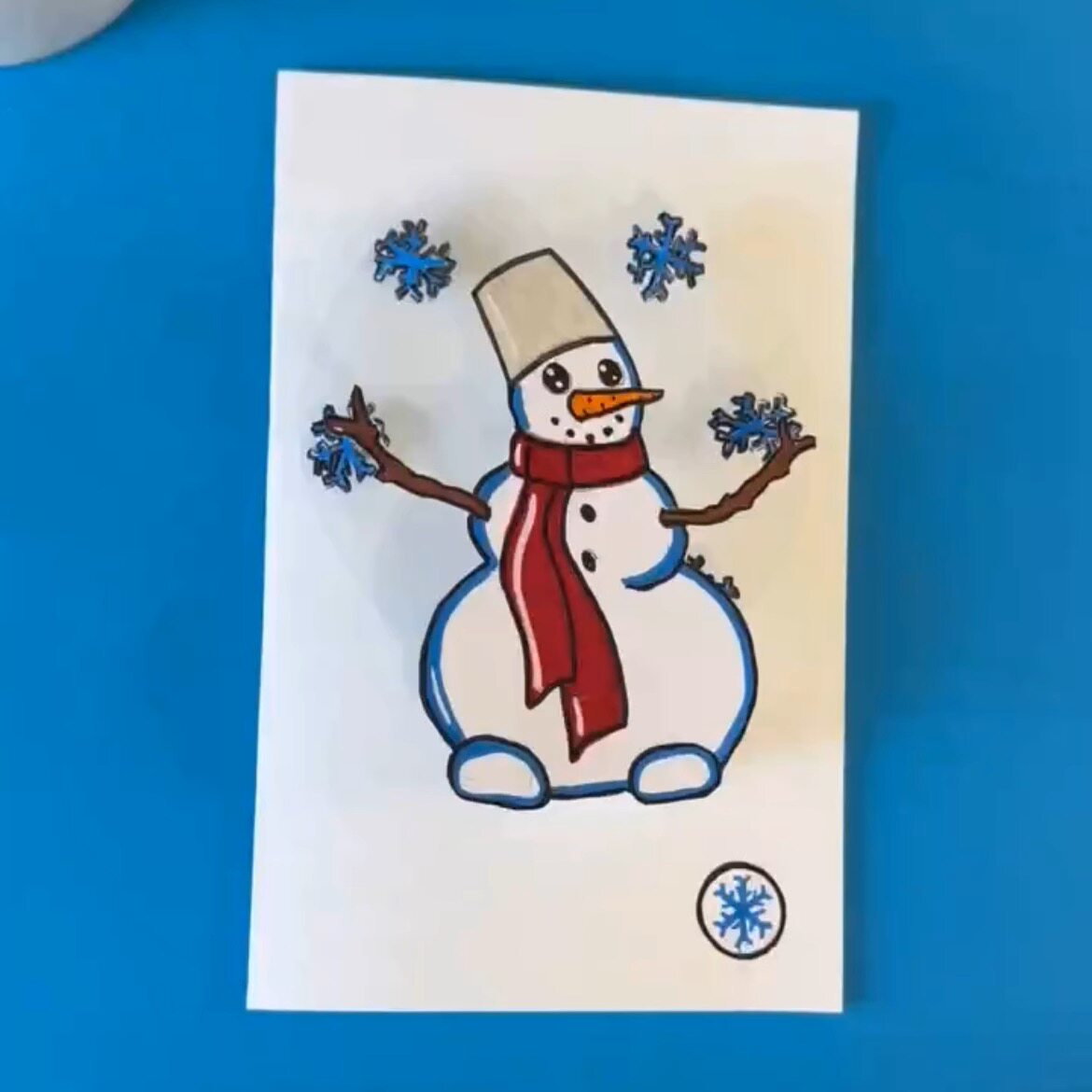 手工diy纸电路快乐的雪人材料科学实验