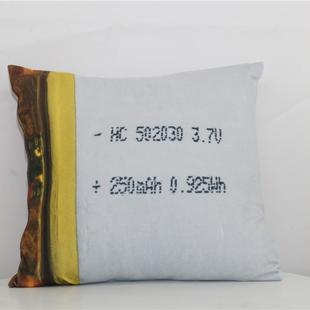450g羽丝绒抱枕 锂电池鼓包抱枕搞怪枕头聚合物电池40X40鼓包靠枕
