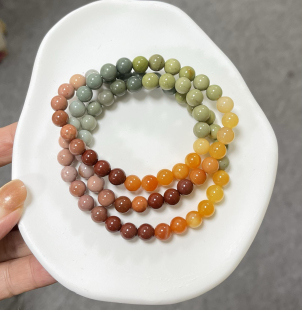 玛瑙阿拉善彩玉手链女款多圈手串三圈饰品礼物送女友闺蜜生日礼物