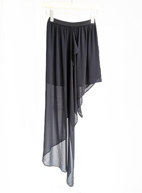 原单潮牌小众不对称不规则惊艳雪纺高腰半长裙半身裙个性复古街头