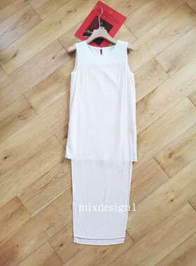 春夏新款出口原单设计感复古不规则开叉背心长裙无袖连衣裙insL65