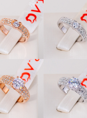 伊泰莲娜丽晶红苹果品牌系列女士结婚钻戒指情侣中指环对戒男JZ15