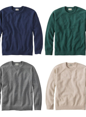 美国代购L.L.Bean男秋冬修身棉毛衣LLBean时尚针织棉毛衫TA516116