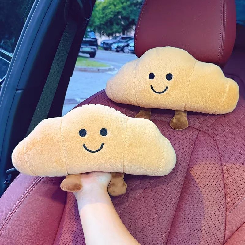 可爱牛角包汽车头枕护颈枕创意车载车内座椅脖子靠枕车用内饰枕头,汽车用品/电子/清洗/改装,头枕,淘宝优惠券,粉丝福利购,淘宝优惠卷