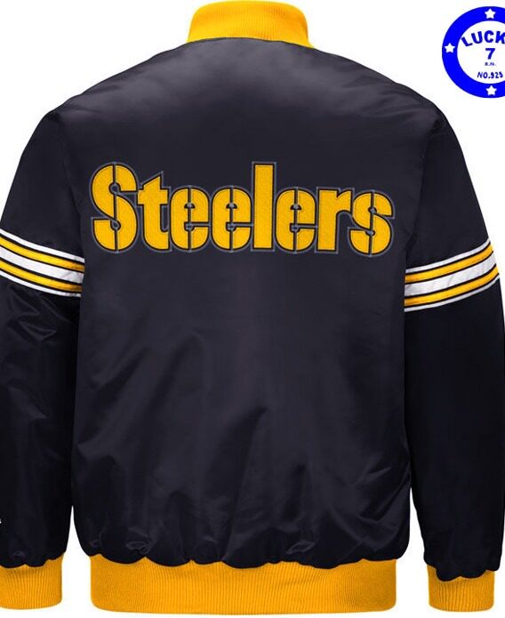 狗爷MV同款私藏正品匹兹堡钢人酷黑色丝光夹克秋冬夹棉棒球服XL码