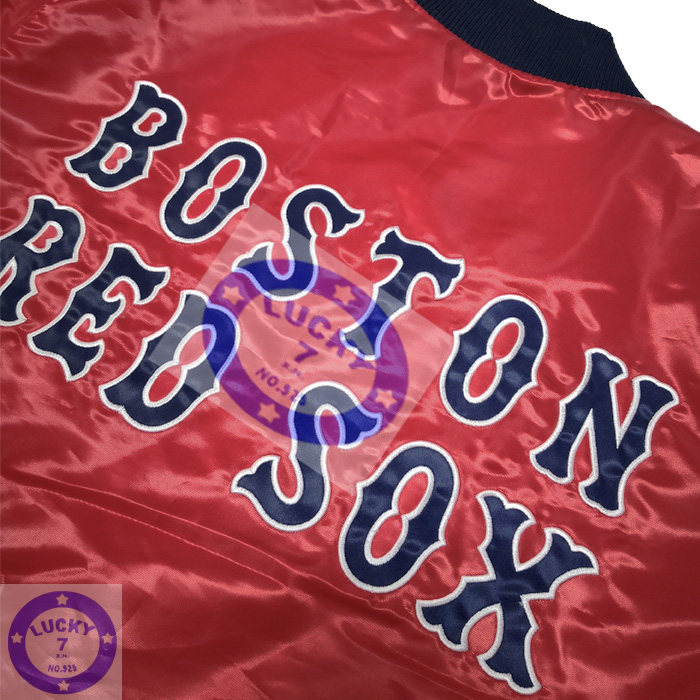 私藏正品波士顿红袜经典配色当红不让丝光亮面秋冬夹棉棒球服XL码