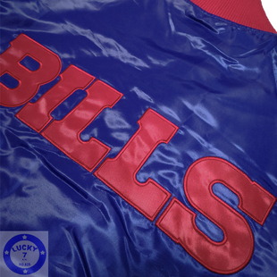 私藏正品布法罗比尔酷帅百搭蓝红配色缎面夹克秋冬夹棉棒球服XL码